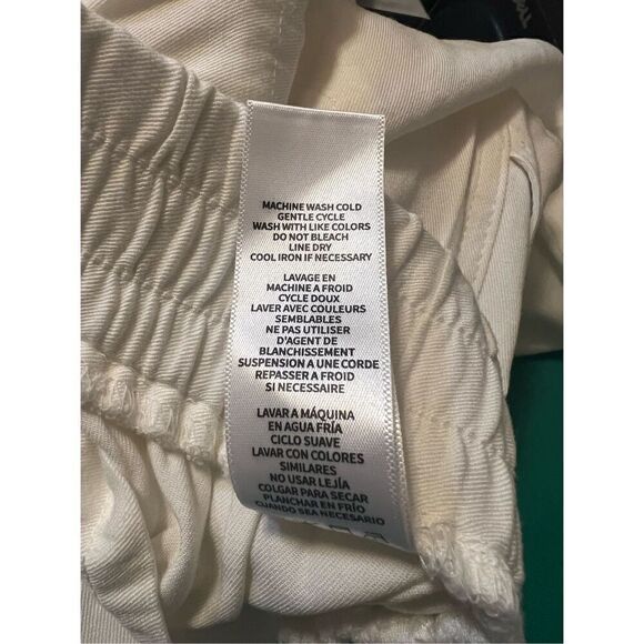 Splendid White Viscose Tapered Cuffed Leg Elastic Back Pants w/Pockets L - Picture 8 of 8